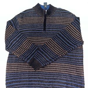 NWT F/X Fusion Sweater. Size XXL. Black, blue, and brown.